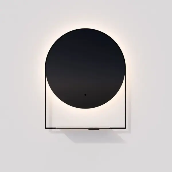 The Cassiopea transforms your bathroom into a luxury spa with adjustable color temperature backlighting (3000K-6000K), integrated shelf with wireless phone charger, IR sensor controls, and built-in defogger for steam-free visibility.