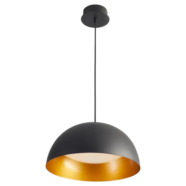 Striking Industrial Pendant with Warm Brass Interior Glow - Image 2