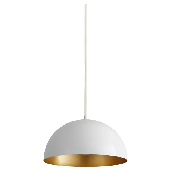 Modern Industrial Pendant with Warm Brass Interior Glow - Image 1