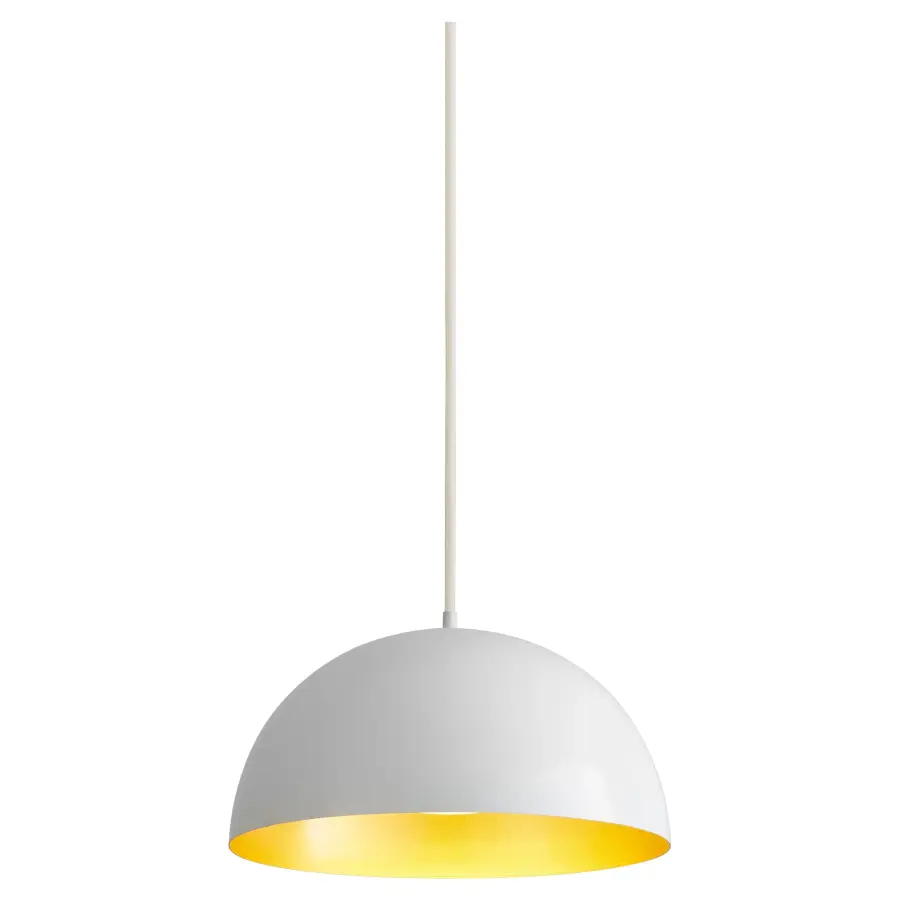 Modern Industrial Pendant with Warm Brass Interior Glow - Image 2