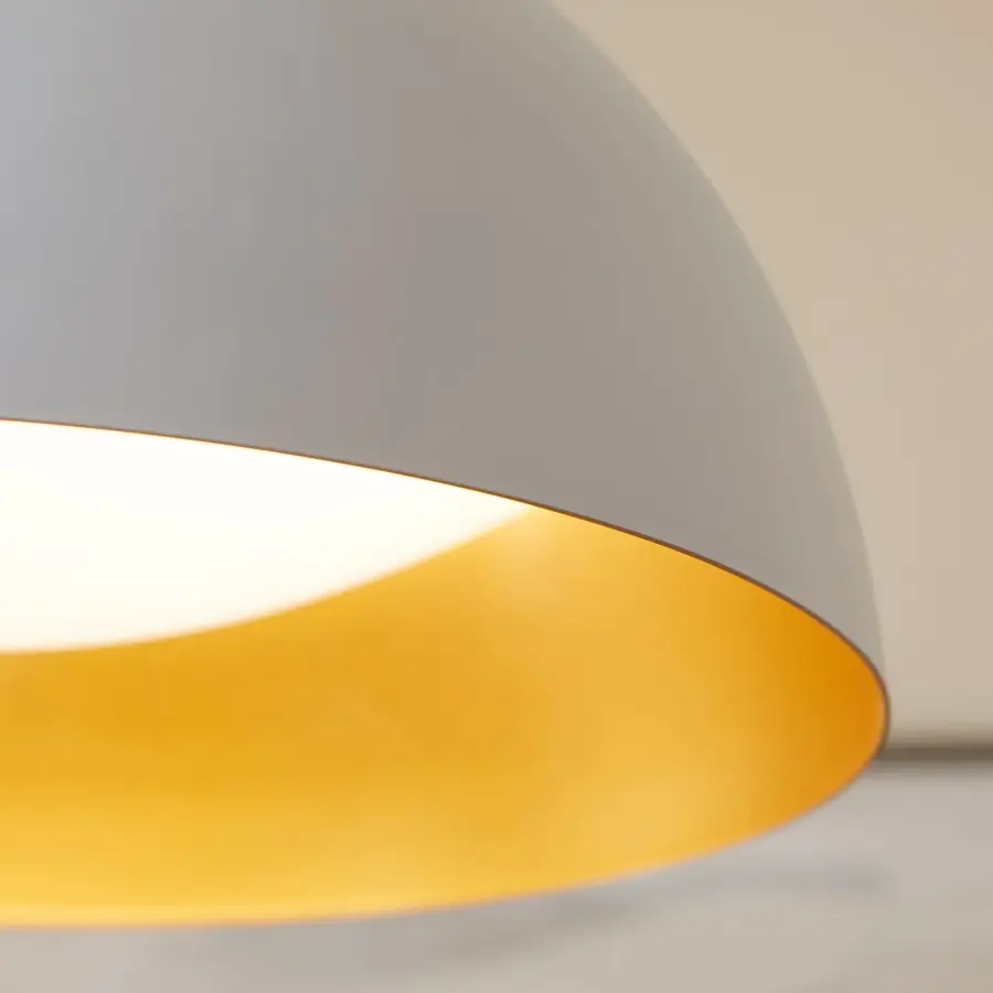 Modern Industrial Pendant with Warm Brass Interior Glow - Image 6