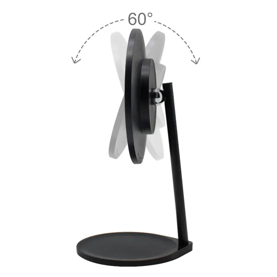Solo 5X Lighted Round Mirror in Black - Image 4