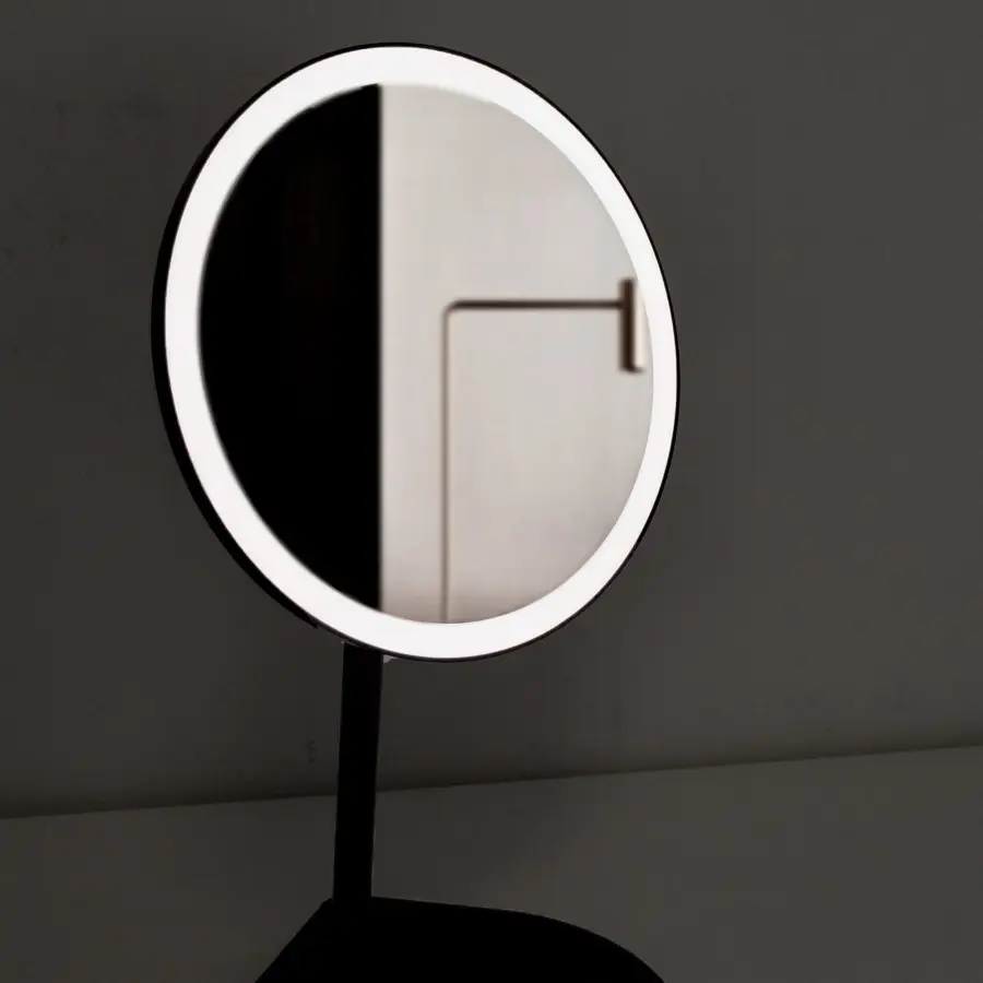 Solo 5X Lighted Round Mirror in Black - Image 6