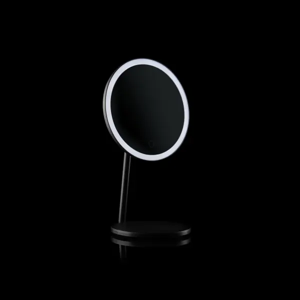 Solo 5X Lighted Round Mirror in Black - Image 7