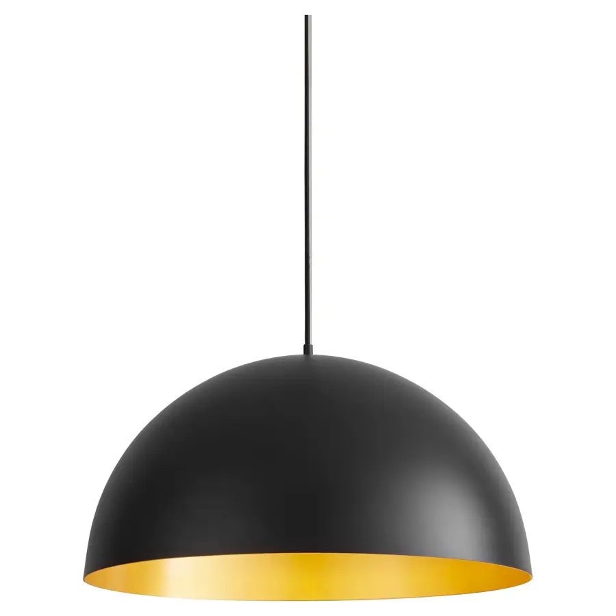 Striking Industrial Pendant with Warm Brass Interior Glow - Image 2
