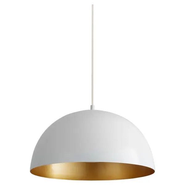 Modern Industrial Pendant with Warm Brass Interior Glow - Image 1