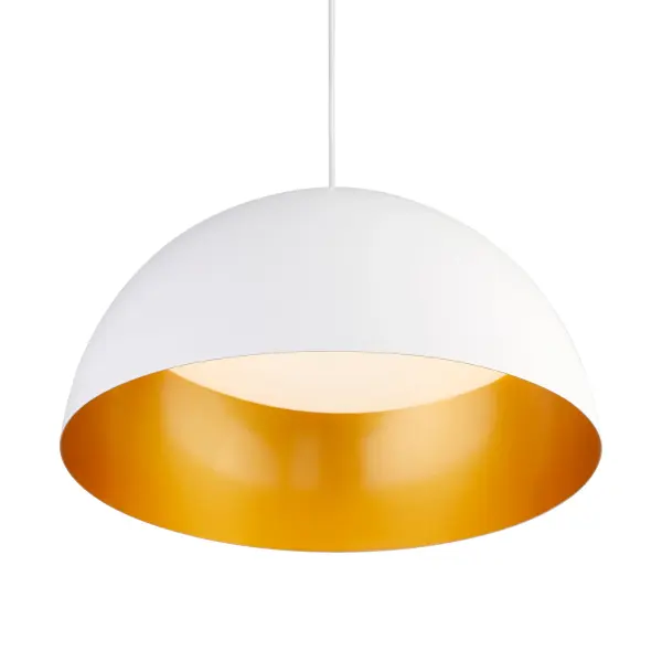Modern Industrial Pendant with Warm Brass Interior Glow - Image 2