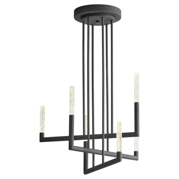 Lustre Six Light Chandelier in Black - Image 3