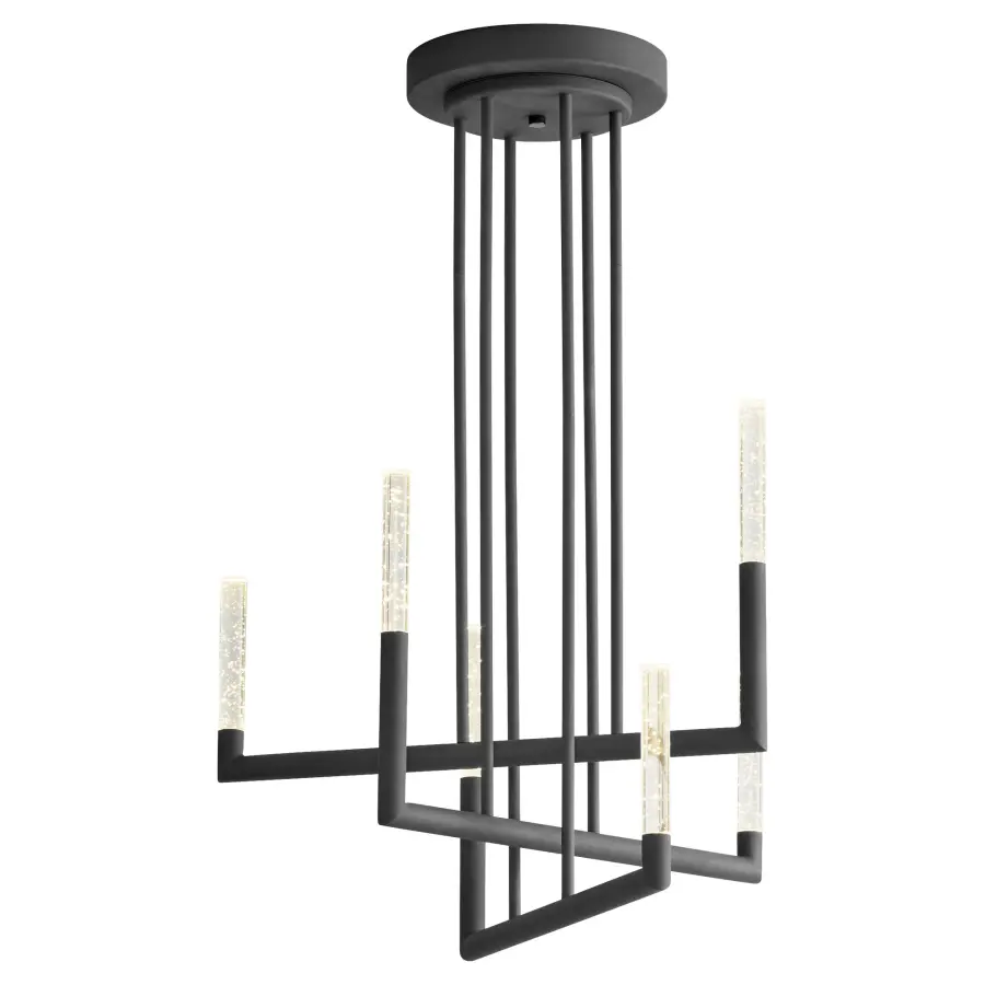 Lustre Six Light Chandelier in Black - Image 3