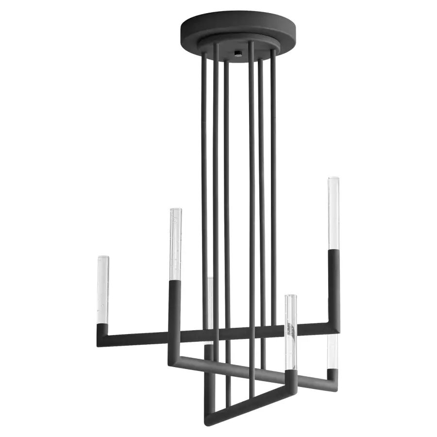 Lustre Six Light Chandelier in Black - Image 4