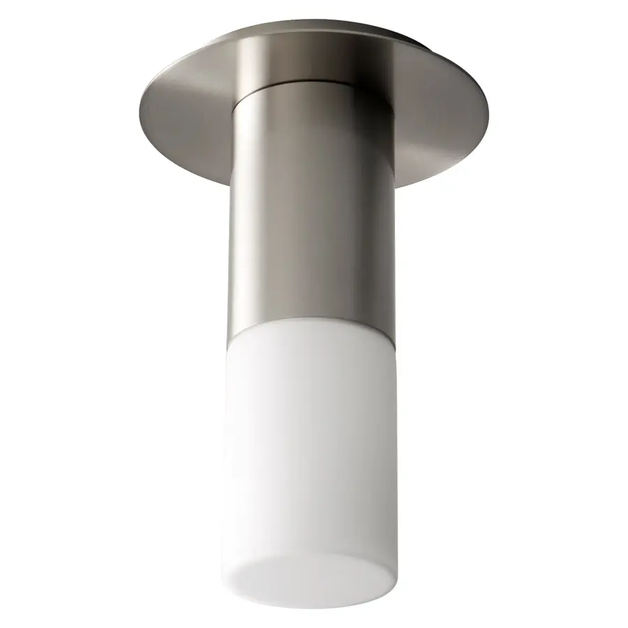 Pilar Small Glass Ceiling Mount - Satin Nickel - Image 1