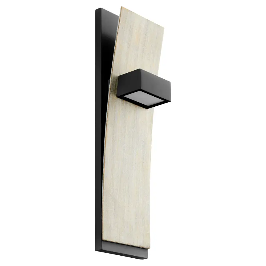 Dario Wall Sconce - Black/Weathered Oak - Image 1