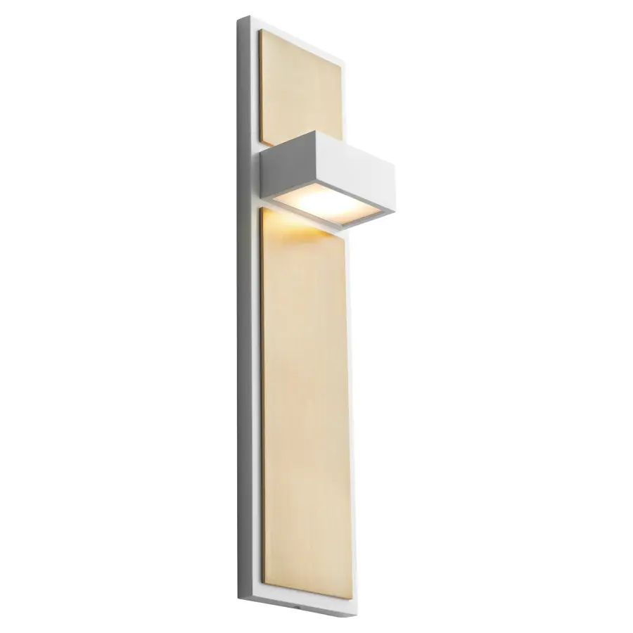 Guapo Wall Sconce in White with Aged Brass - Image 2