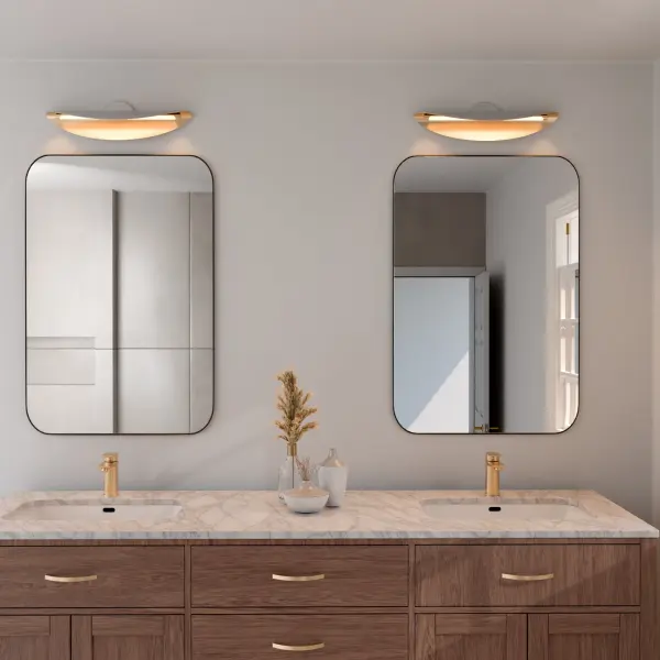 PIVOT CCT Sconce in White & Aged Brass - Image 4