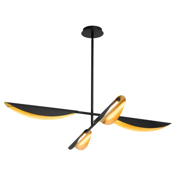 Pivot CCT Four Light Chandelier in Black and Aged Brass - Image 2