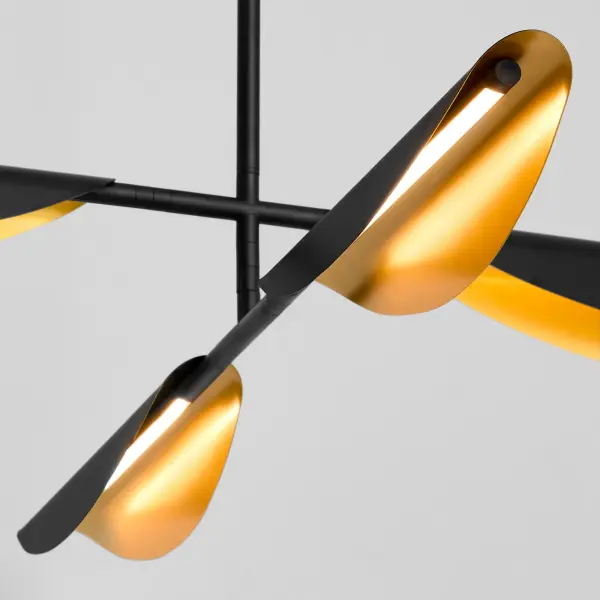 Pivot CCT Four Light Chandelier in Black and Aged Brass - Image 3
