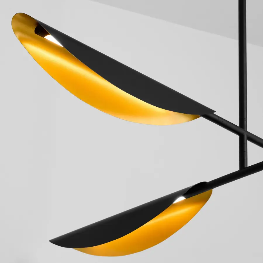 Pivot CCT Four Light Chandelier in Black and Aged Brass - Image 4
