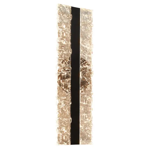 The Landon sconce combines sleek black metal framing with iced acrylic diffusers for a clean, modern aesthetic. Its adjustable CCT feature (3000K/3500K/4000K) and dual-orientation mounting make it exceptionally versatile for various spaces. - alternate view