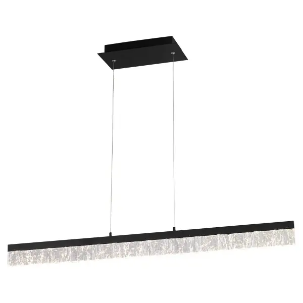 The Landon 40" linear pendant combines modern aesthetics with practical functionality. Its iced acrylic diffuser provides even illumination while the adjustable CCT LED allows customization between warm and cool white light. - alternate view