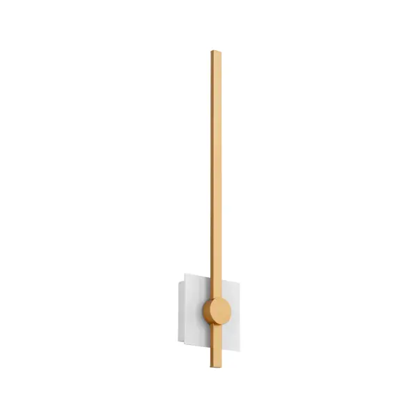Zora 24" LED Wall Sconce in White & Industrial Brass - Image 1
