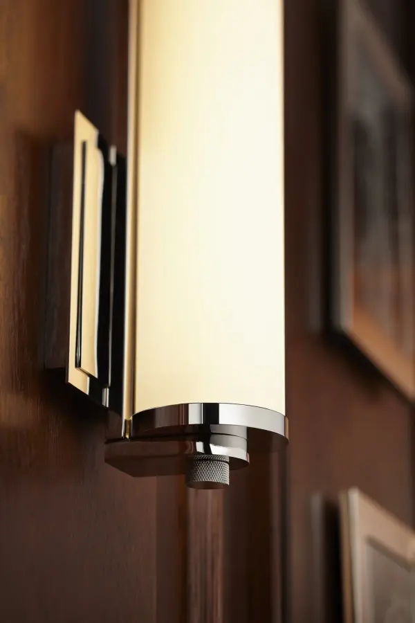 The Tempus delivers crisp architectural lines and even, flattering LED illumination perfect for vanities and spa-inspired spaces. Its cylindrical profile and matte acrylic diffuser create a sophisticated modern aesthetic. - alternate view