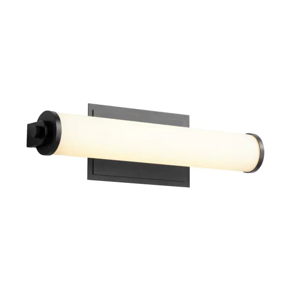 The Tempus delivers contemporary elegance with its cylindrical profile and matte white acrylic diffuser. Dimmable LED technology provides flattering, even illumination perfect for vanities and spa-inspired spaces. - alternate view