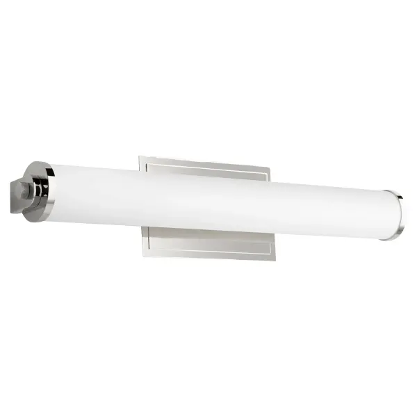 The Tempus delivers modern elegance with its cylindrical profile and crisp architectural lines. The matte white acrylic diffuser provides even, flattering LED illumination perfect for vanities and spa-inspired spaces.