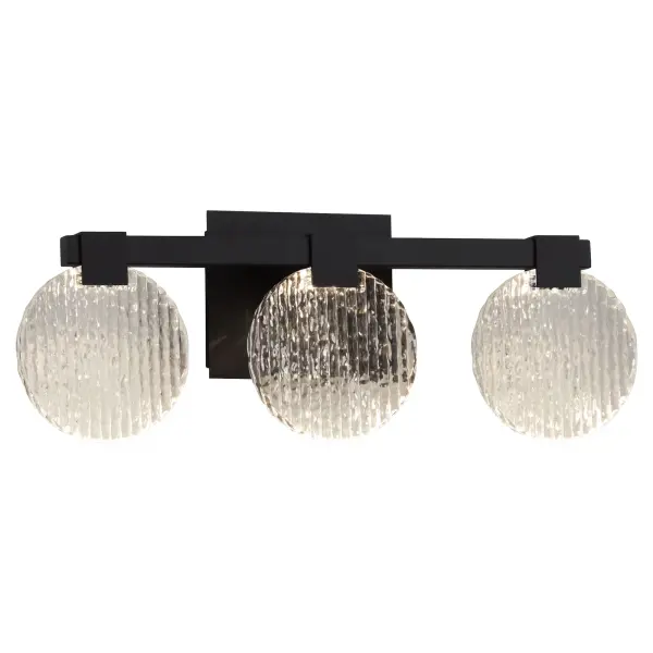 Axiom Three Light CCT LED Vanity in Black - Image 2