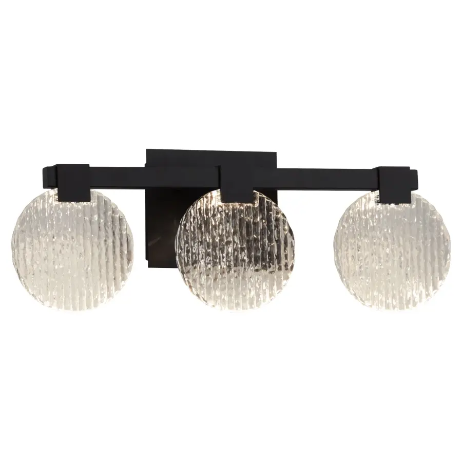 Axiom Three Light CCT LED Vanity in Black - Image 2