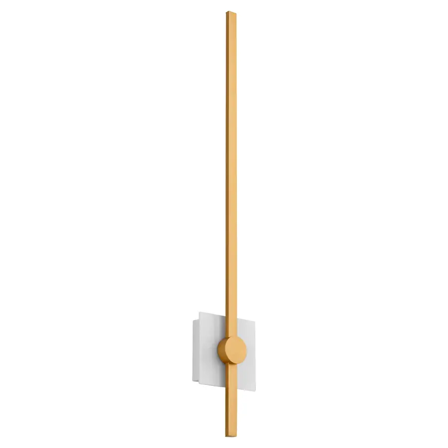Zora 32" LED Wall Sconce in White & Industrial Brass - Image 1
