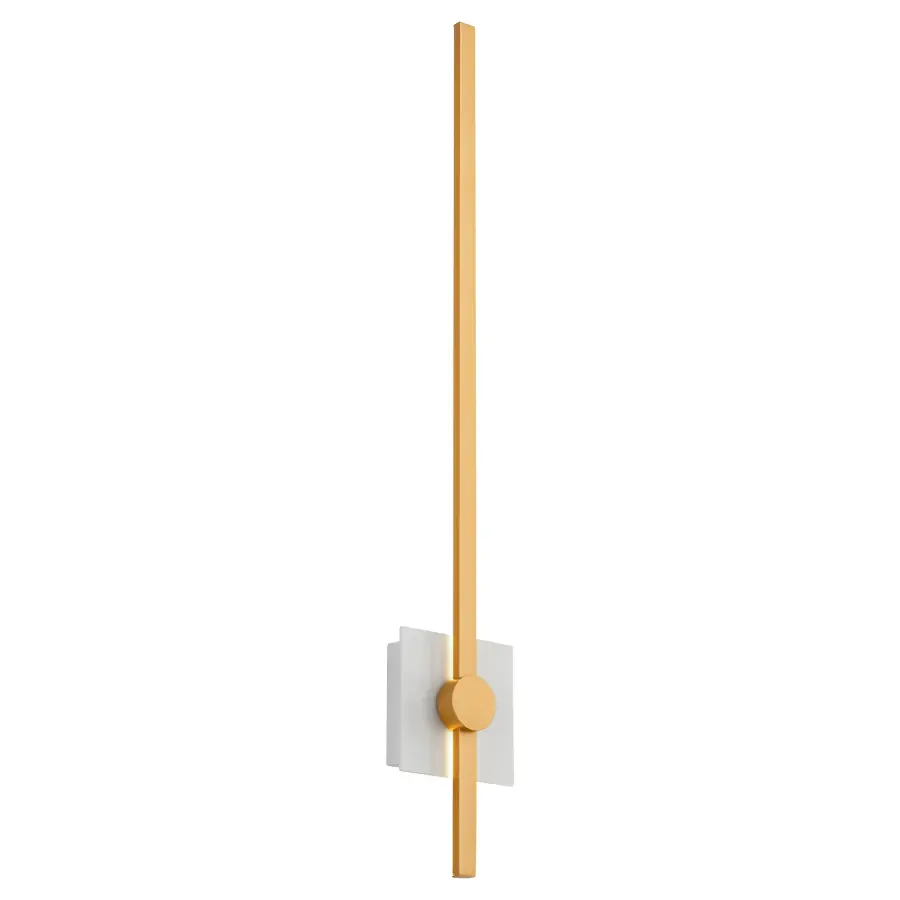 Zora 32" LED Wall Sconce in White & Industrial Brass - Image 2