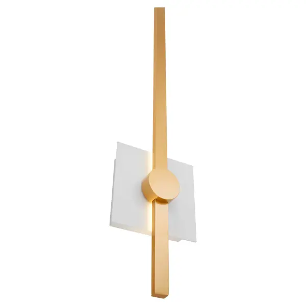 Zora 32" LED Wall Sconce in White & Industrial Brass - Image 3