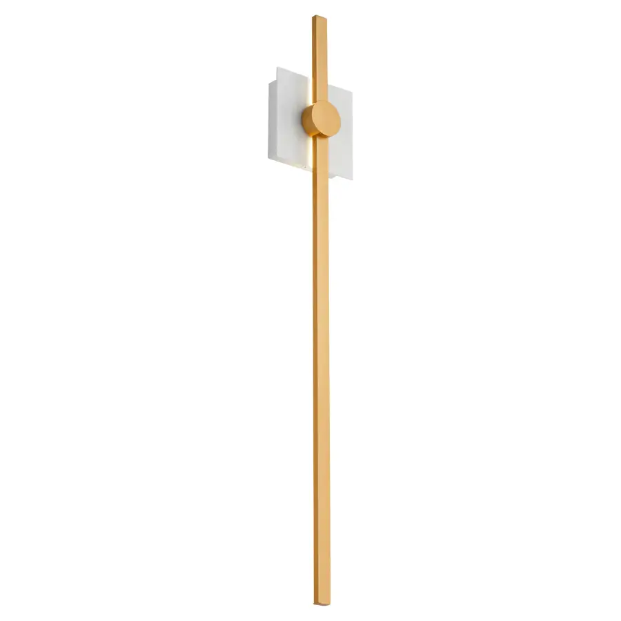 Zora 32" LED Wall Sconce in White & Industrial Brass - Image 4