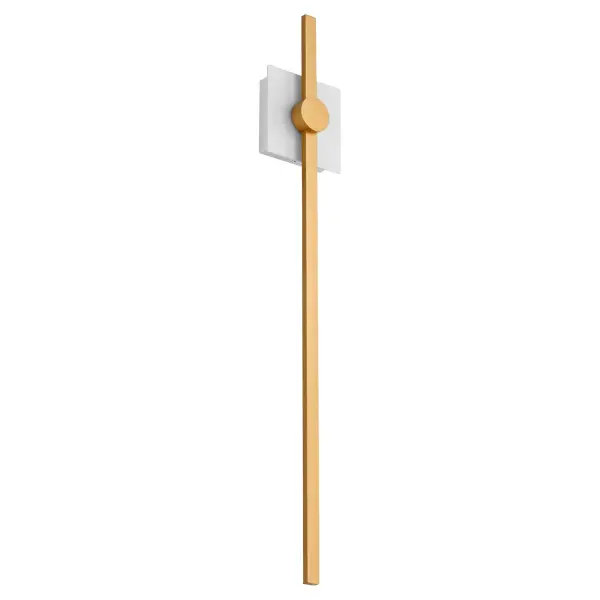 Zora 32" LED Wall Sconce in White & Industrial Brass - Image 5