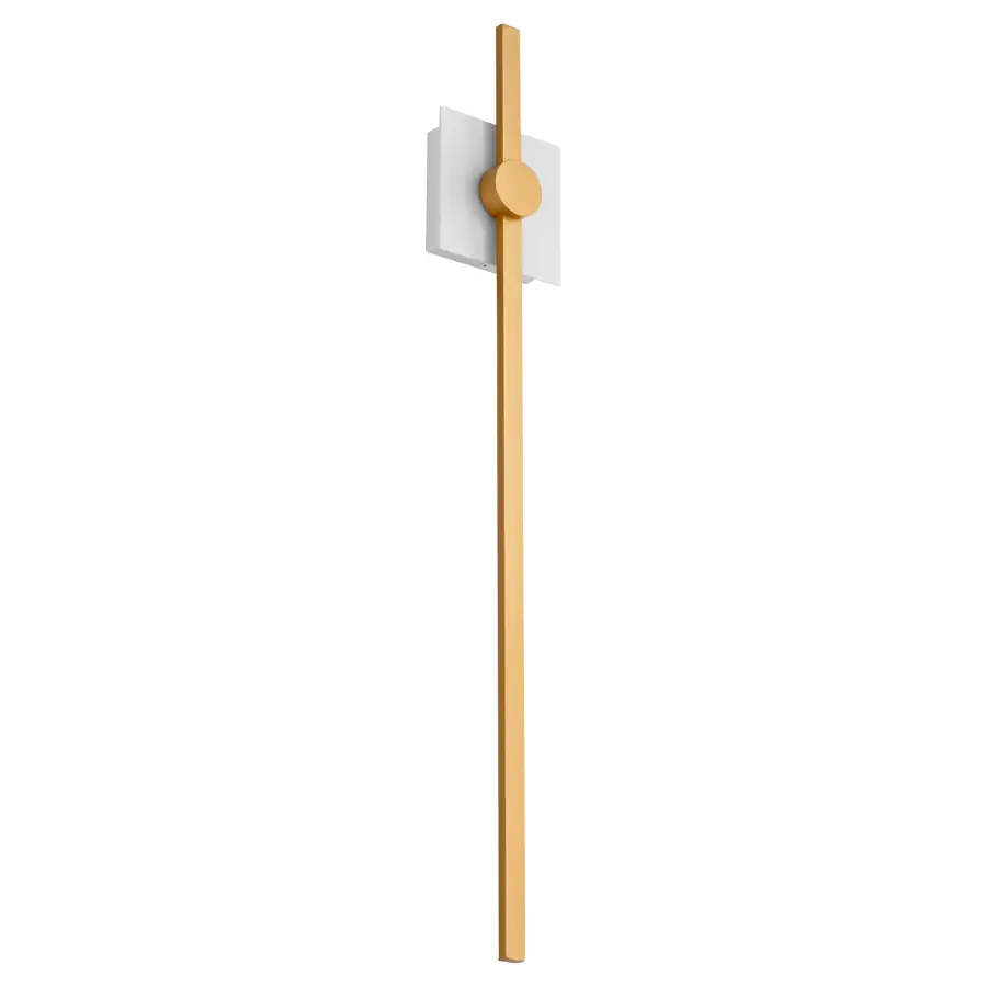 Zora 32" LED Wall Sconce in White & Industrial Brass - Image 5