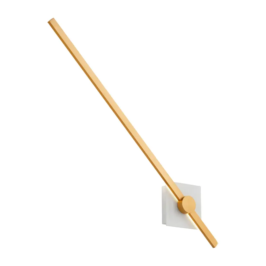 Zora 32" LED Wall Sconce in White & Industrial Brass - Image 6