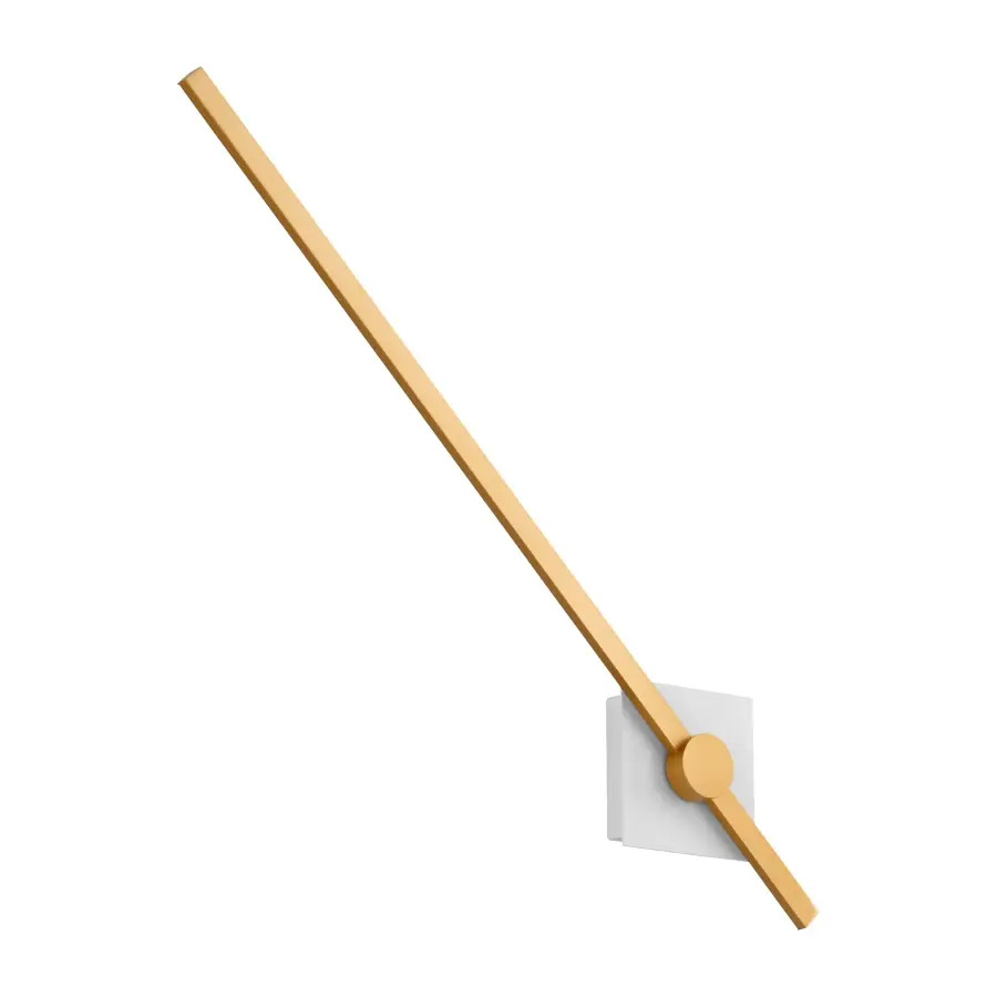 Zora 32" LED Wall Sconce in White & Industrial Brass - Image 7