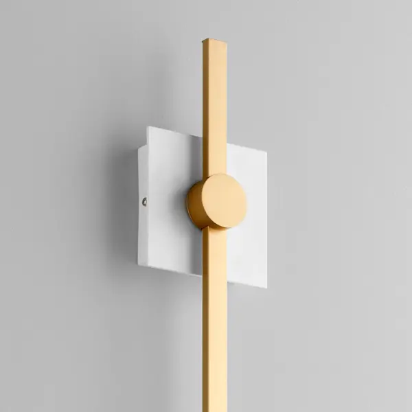 Zora 32" LED Wall Sconce in White & Industrial Brass - Image 8