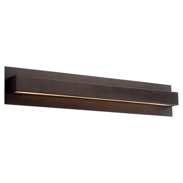 The Alcor vanity light delivers sophisticated bathroom illumination with its 26-inch span and warm 3000K color temperature. The reflective backplate design enhances light distribution while the polished nickel finish adds timeless elegance. - alternate view
