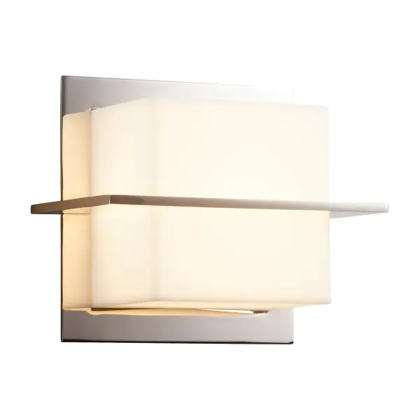 The Metrix wall sconce exemplifies minimalist design with crisp architectural lines and frosted acrylic diffusers. Its compact form delivers warm 3500K light with a soft yet structured presence, making it ideal for modern bathrooms, hallways, and entryways. - alternate view