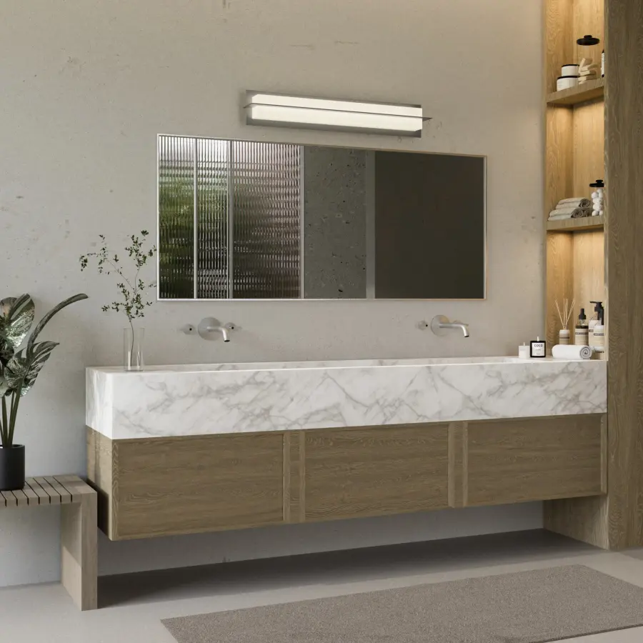 Metrix 28" Vanity Light in Polished Nickel - Image 4