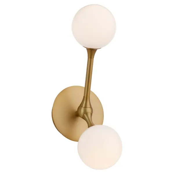 The Orbe sconce brings astronomical inspiration to your walls with whirling arms and glass bulbs that create movement and balance. Perfect for modern and transitional spaces seeking drama and sophistication. - alternate view