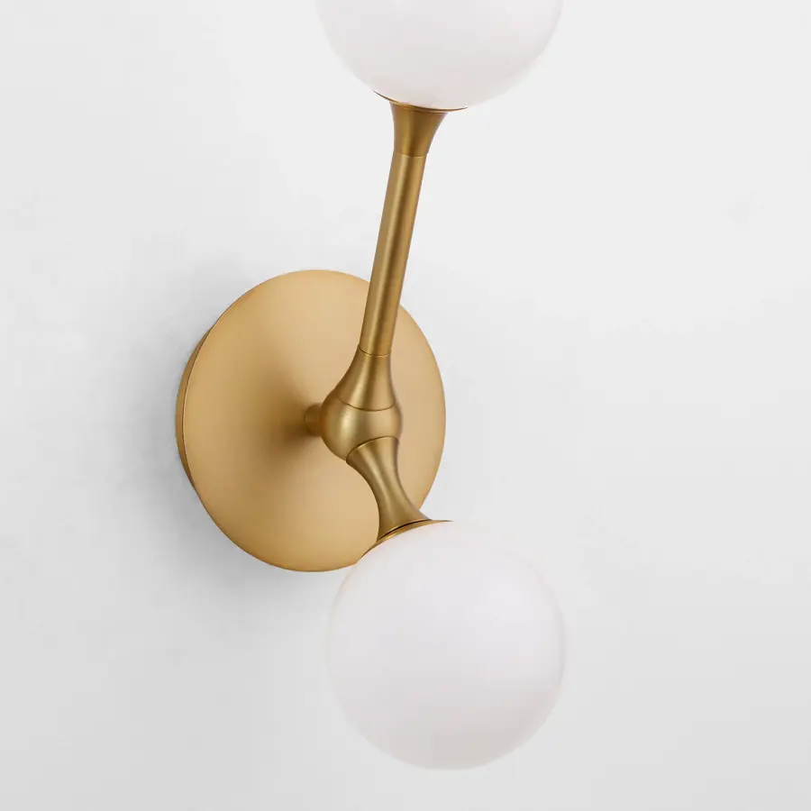 Orbe Two Light Sconce in Brushed Brass - Image 4
