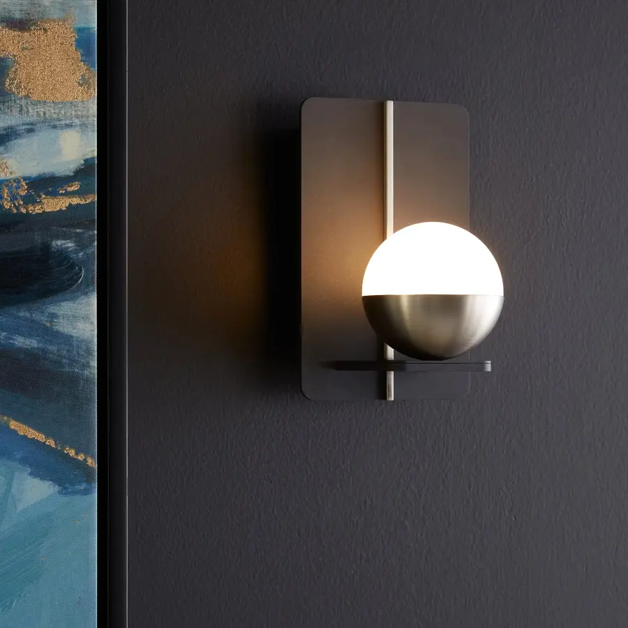 IOTA Wall Sconce - Black/Satin Nickel - Image 4