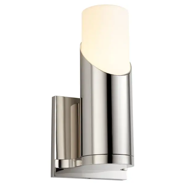 The Ellipse wall sconce delivers clean, modern illumination with its cylindrical acrylic shade and polished nickel finish. Its minimalist design and 2700K warm white light make it ideal for hallways, entryways, and bathrooms.