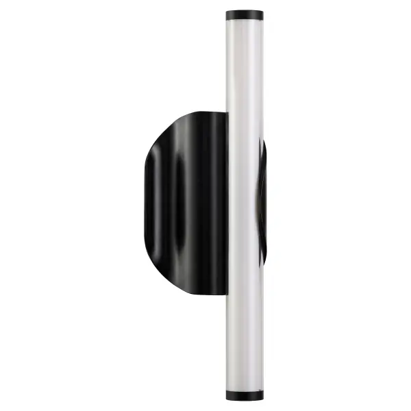 The Ola sconce makes a striking statement with its sculptural wavy backplate and offset LED cylinder. The 5CCT technology allows you to customize light temperature, while the soft acrylic diffuser provides comfortable illumination.