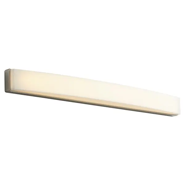 The Archer vanity light combines timeless design with contemporary LED technology. Its 26-inch width and warm 3000K color temperature provide ideal task lighting for bathroom vanities while the satin nickel finish adds understated elegance. - alternate view
