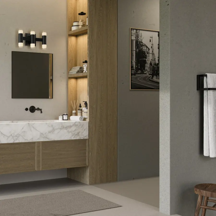 ALARUM Six Light LED Vanity in Black - Image 4
