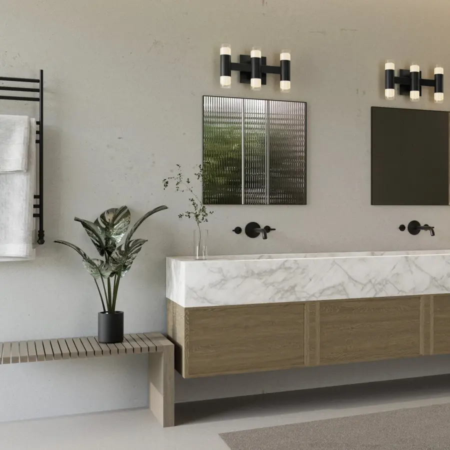 ALARUM Six Light LED Vanity in Black - Image 5