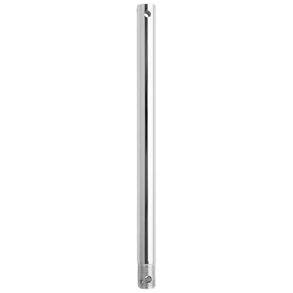 This polished nickel downrod provides the perfect 12-inch extension for ceiling fans in rooms with standard to high ceilings, ensuring proper air circulation and blade clearance while adding a refined metallic accent.
